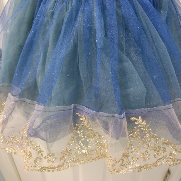 Weissman Dance Costume "Majesty" Velvet Bodice Gold Embellishments Layered Tulle - Picture 11 of 16